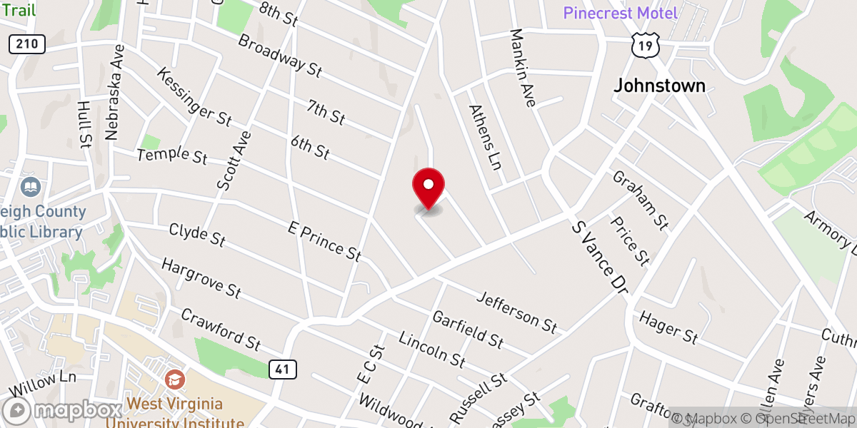 Map showing location of Seventh Day Adventist Church