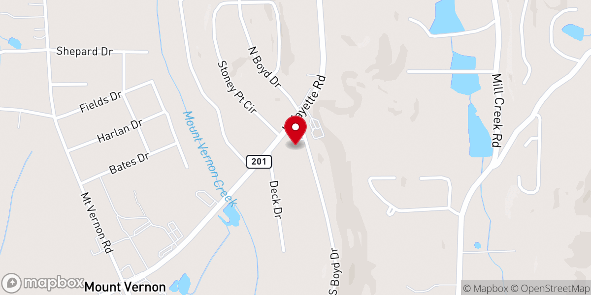 Map showing location of Stony Point Church