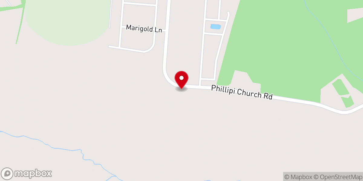 Map showing location of Philippi Presbyterian Church