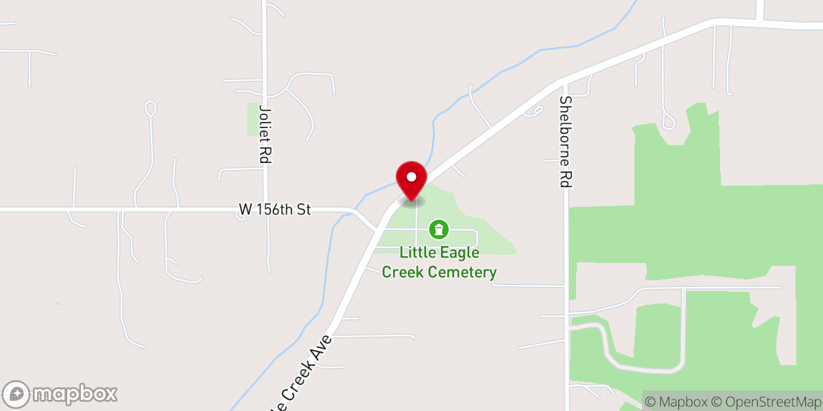 Map showing location of Little Eagle Creek Christian Church