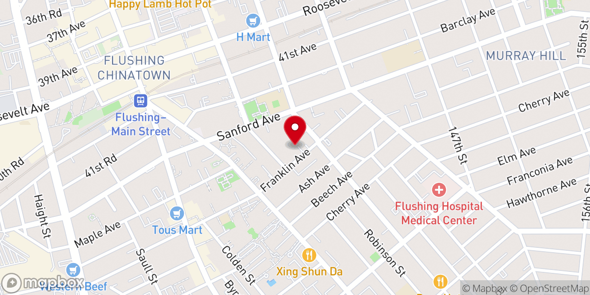 Map showing location of Chinese For Christ NY Church