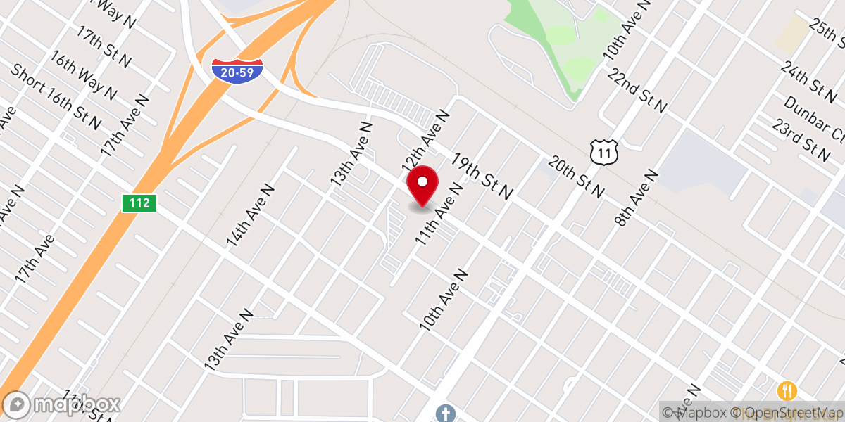 Map showing location of New Bethlehem Baptist Church