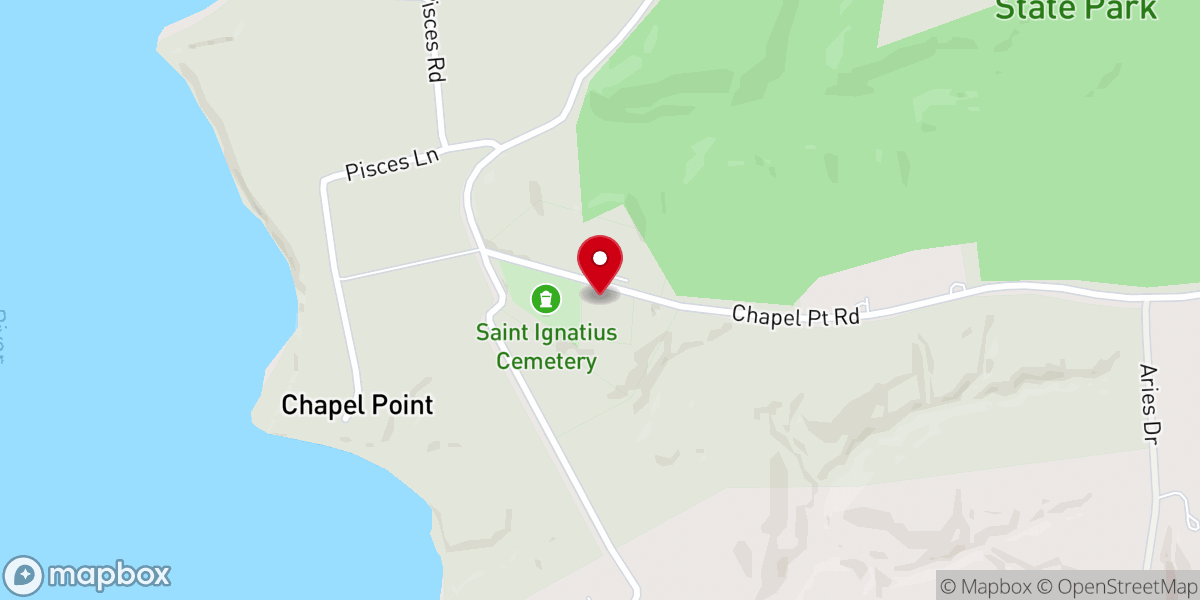 Map showing location of Saint Ignatius Catholic Church, Chapel Point