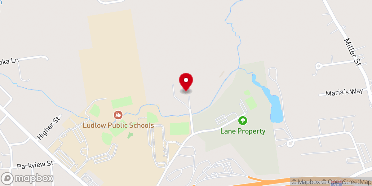 Map showing location of Ludlow Fish & Game Club
