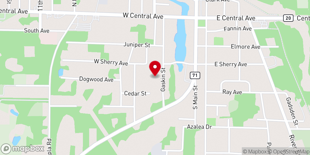Map showing location of St Francis Catholic Church
