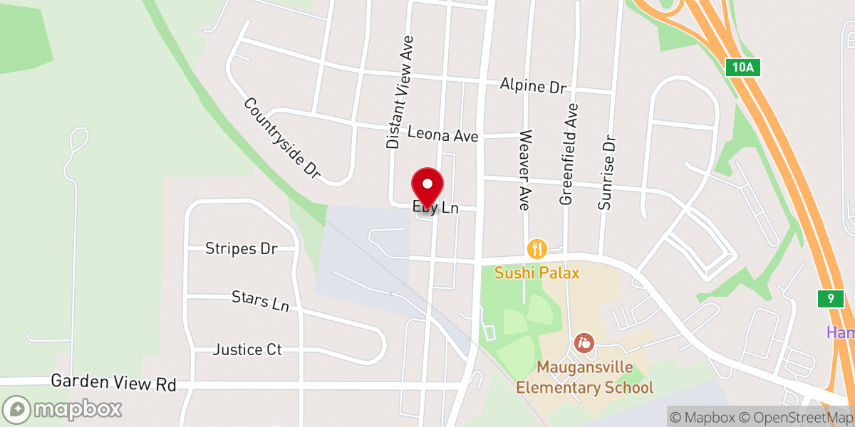Map showing location of Zion Assembly of God