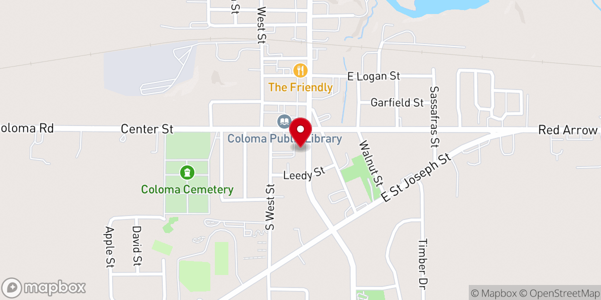 Map showing location of Coloma United Methodist Church