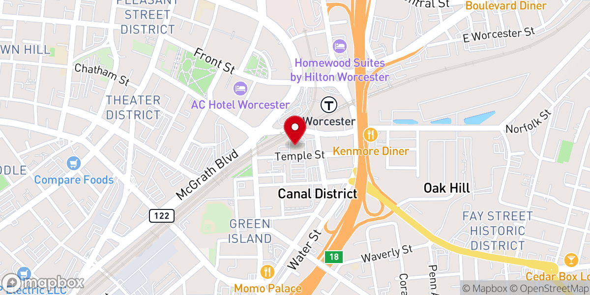 Map showing location of Saint John's Catholic Church
