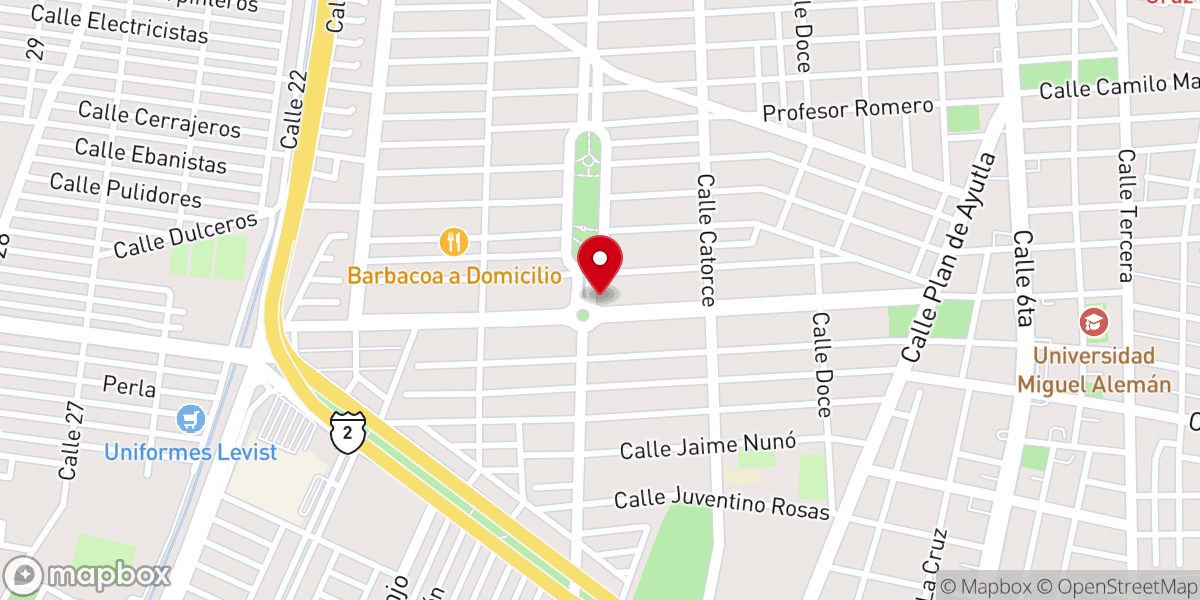 Map showing location of Parroquia de Nuestra Señora de Lourdes