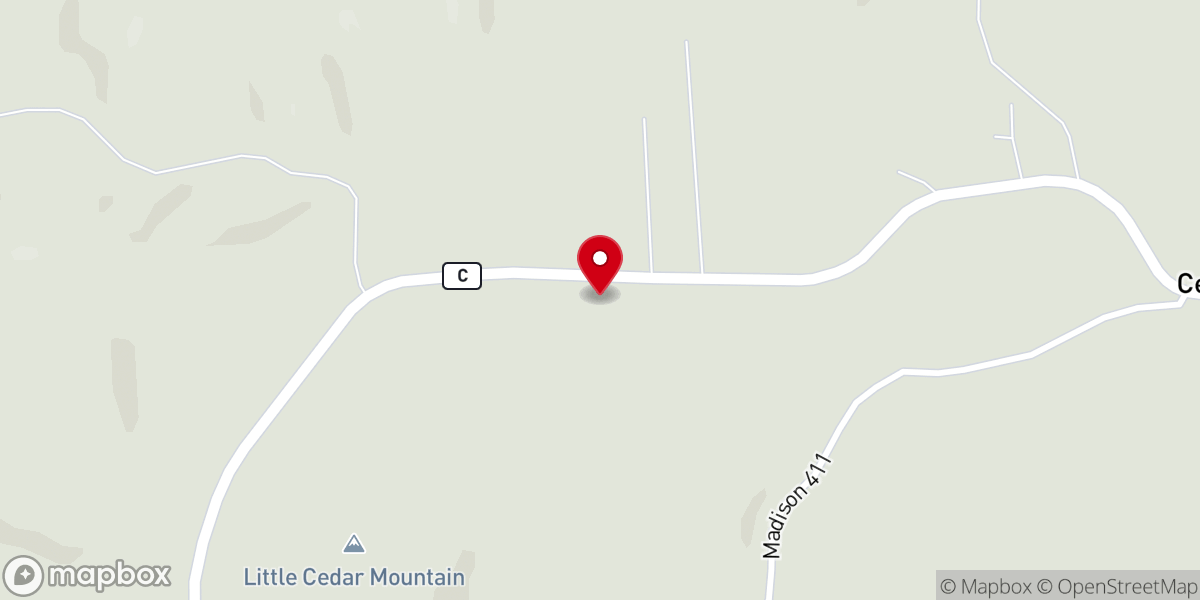 Map showing location of Oak Hill Church
