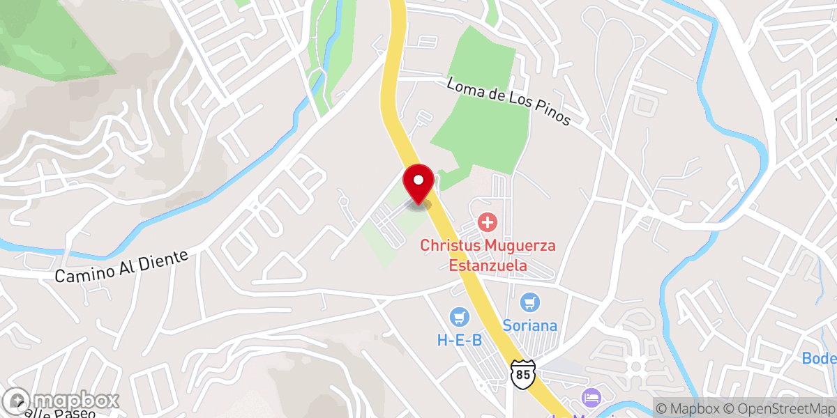 Map showing location of Monterrey Mexico Temple