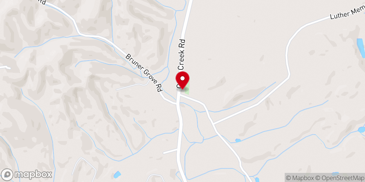 Map showing location of Harned Chapel