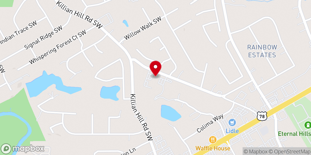 Map showing location of Calvary Chapel Stone Mountain