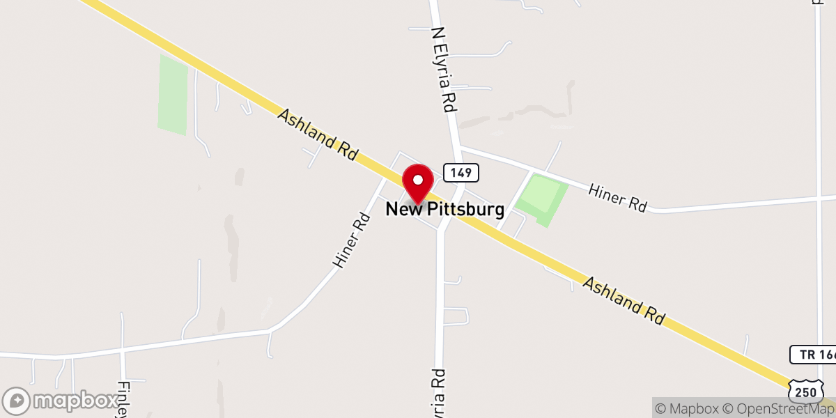 Map showing location of New Pittsburg United Methodist Church