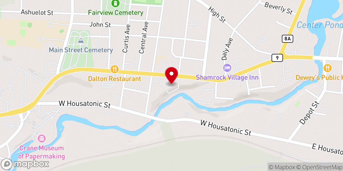 Map showing location of First Congregational Church