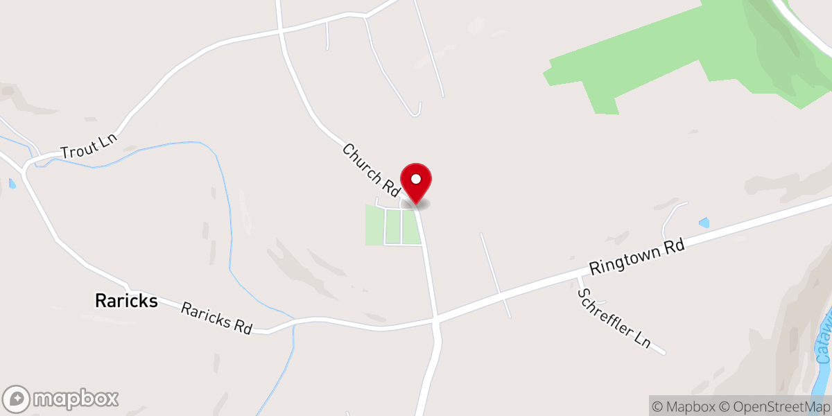 Map showing location of Mt Zion Lutheran Church