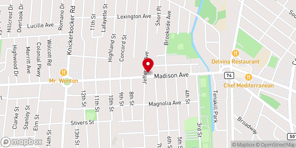 Map showing location of faith