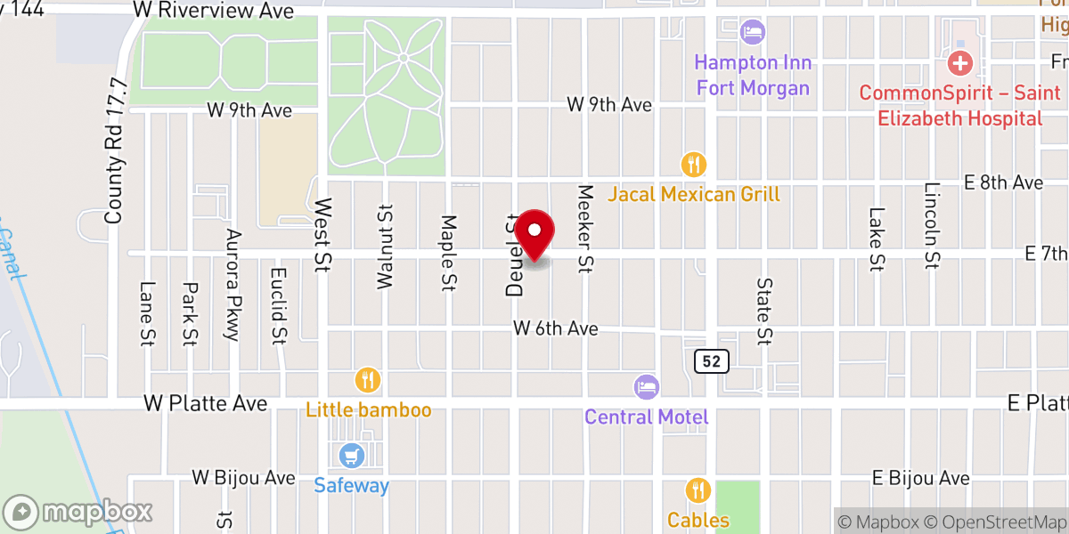 Map showing location of Immanuel Evangelical Church