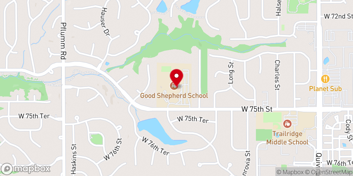 Map showing location of Good Shepherd Catholic School