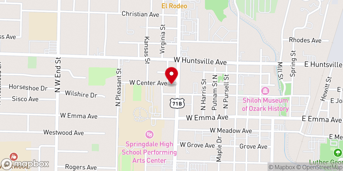 Map showing location of Bethel Heights Marshallese UCC