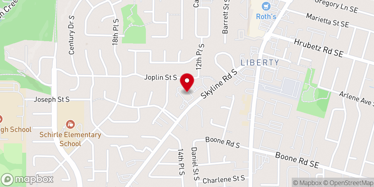 Map showing location of Skyline Baptist Church