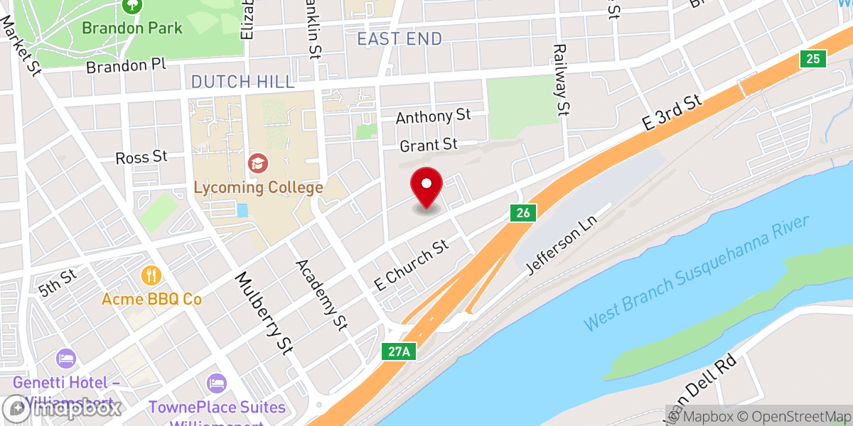 Map showing location of Agape Fellowship of the Mennonite Church