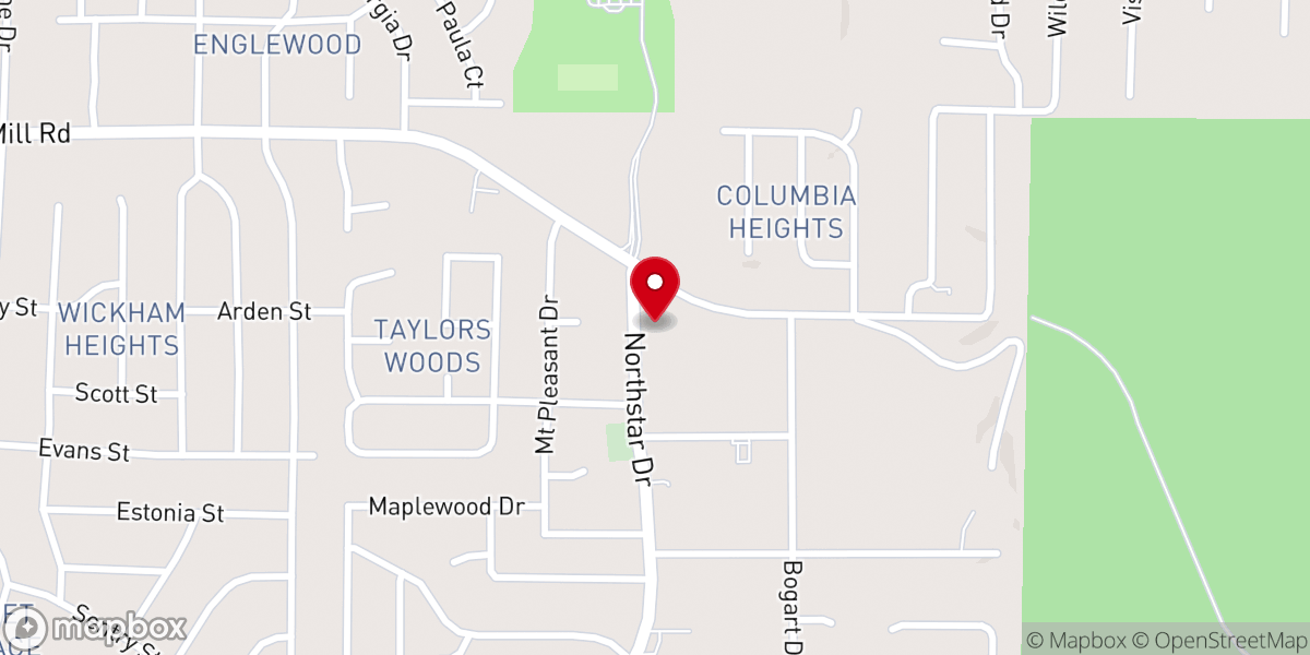 Map showing location of Saint James CME Church