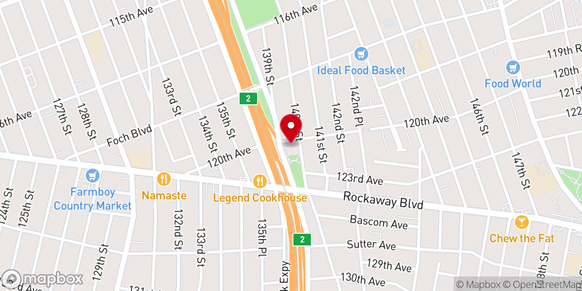 Map showing location of South Ozone Park Seventh-day Adventist Church