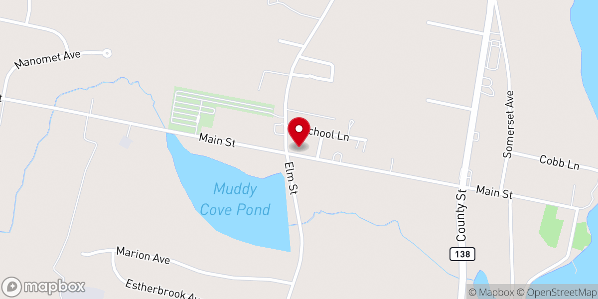 Map showing location of First Baptist Church-Dighton
