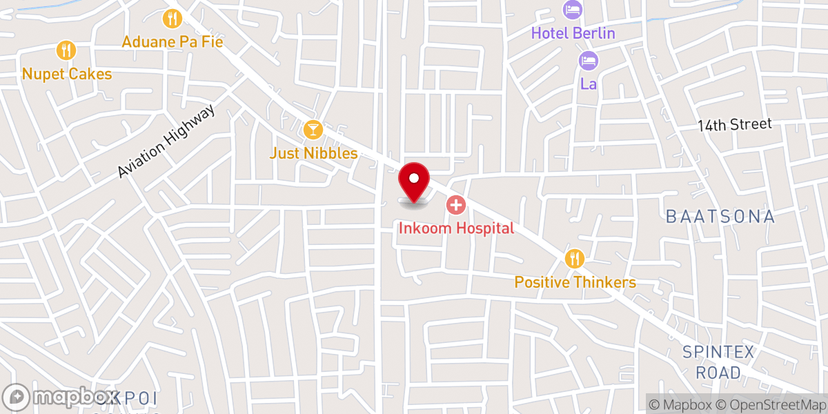 Map showing location of The Church Of Pentecost, James McKeown Worship Center, Spintex