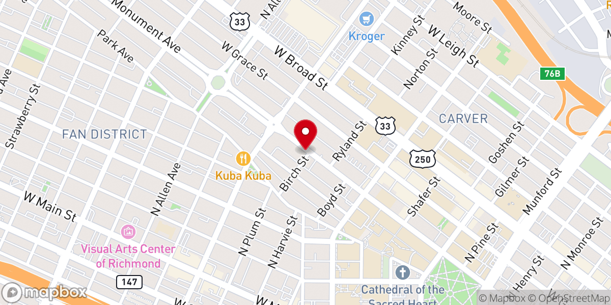 Map showing location of St James's Episcopal Church