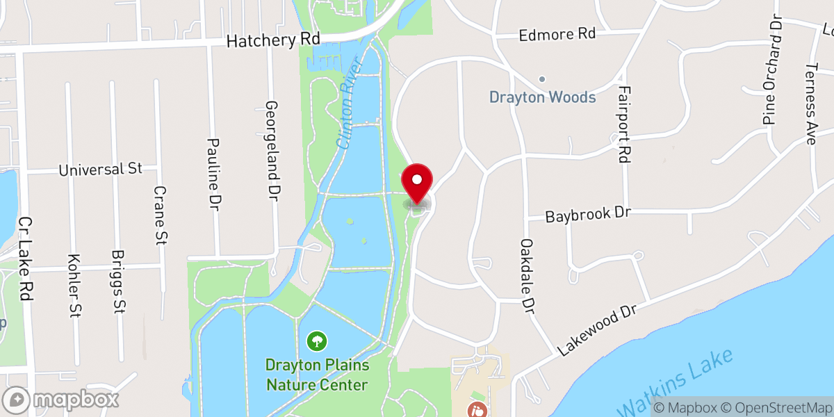 Map showing location of Drayton Plains Nature Center