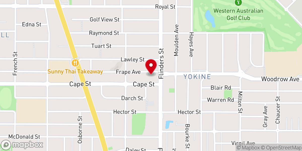 Map showing location of Yokine Baptist Church