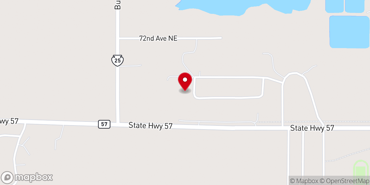 Map showing location of Dakota Baptist Church