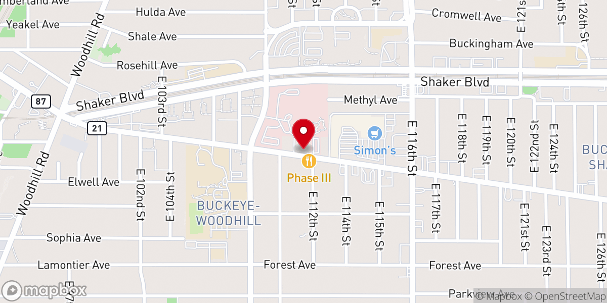 Map showing location of St Mark Baptist Church