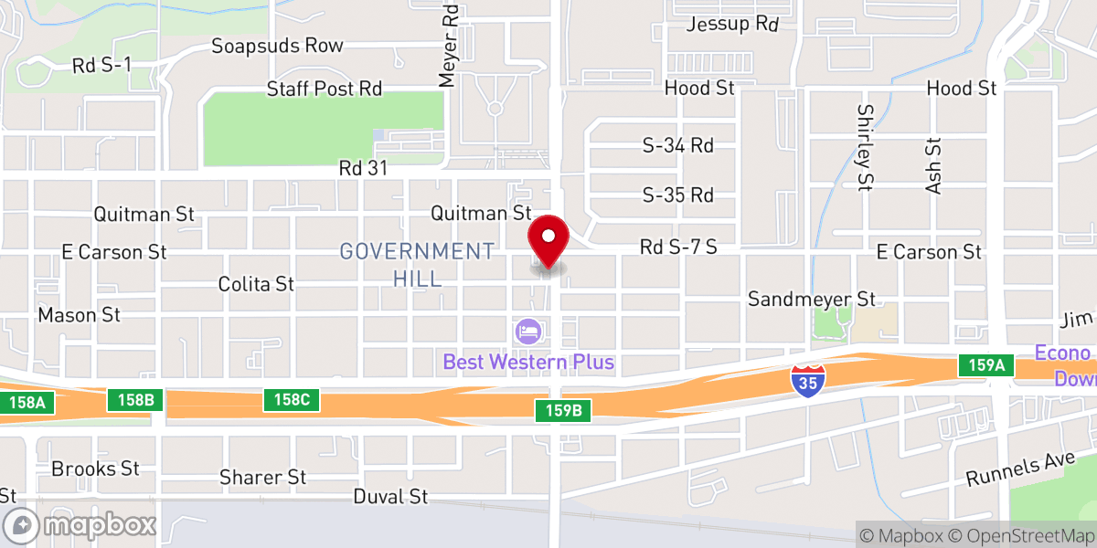 Map showing location of Fort Sam Houston Church of Christ