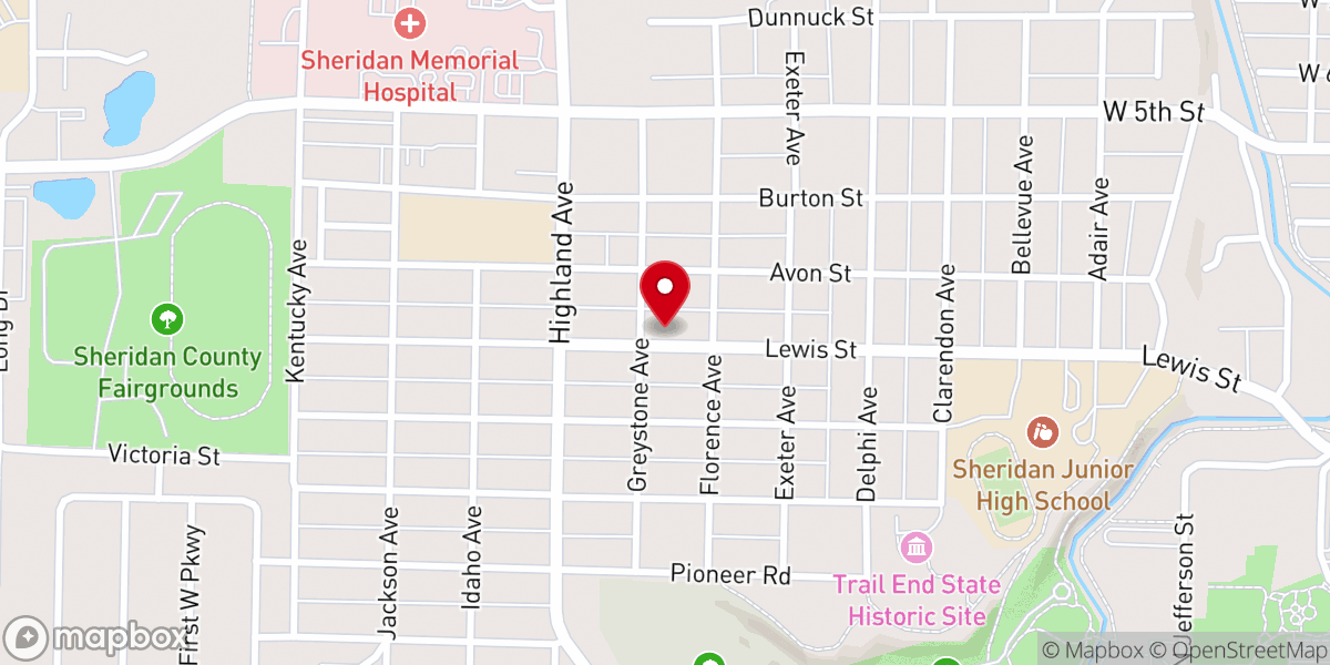 Map showing location of First Assembly of God