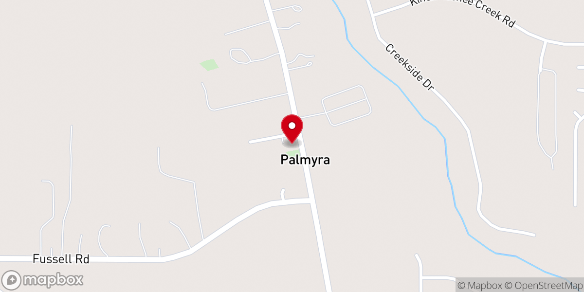 Map showing location of Palmyra Missionary Baptist Church