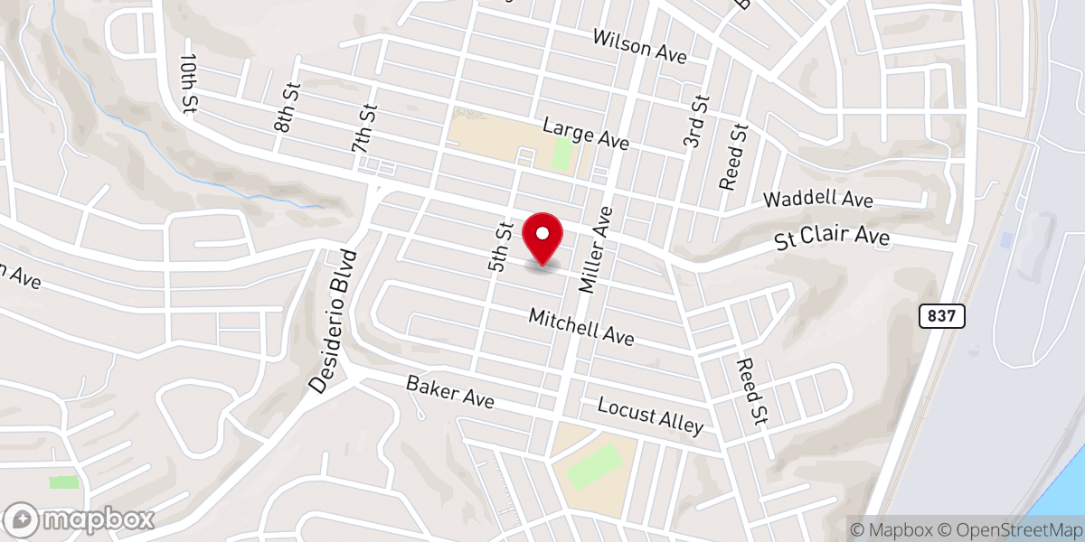 Map showing location of Episcopal Church of the Transfiguration