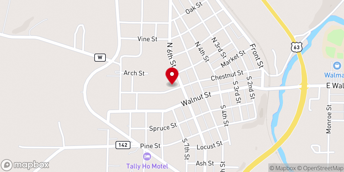 Map showing location of Chapel Hill Baptist Church