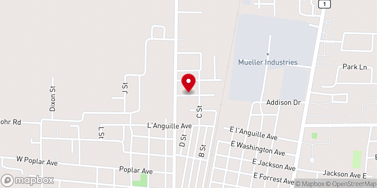 Map showing location of Tabernacle of Faith New Testament Church