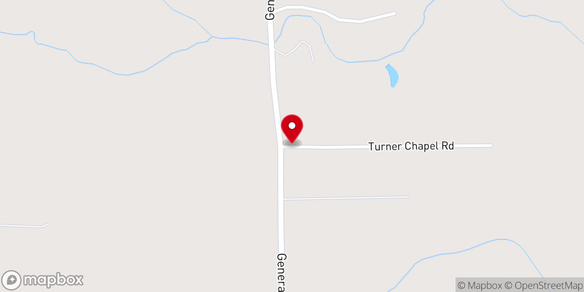 Map showing location of Turner Chapel