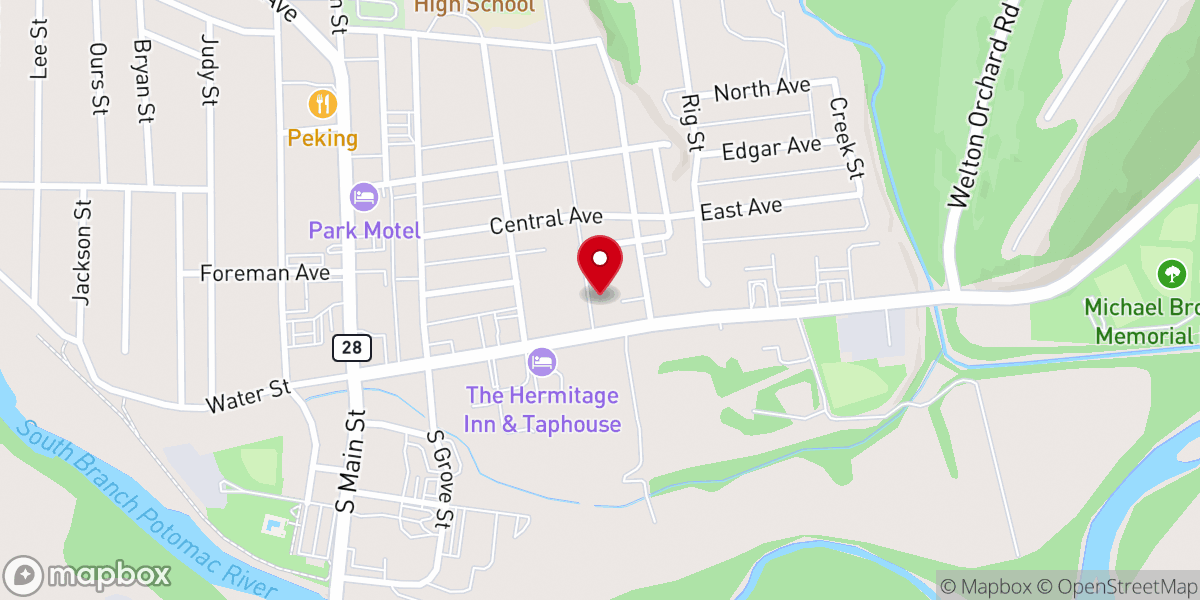 Map showing location of St. Mary Catholic Church