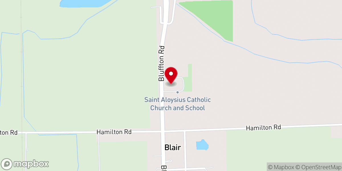 Map showing location of St. Aloysius Church