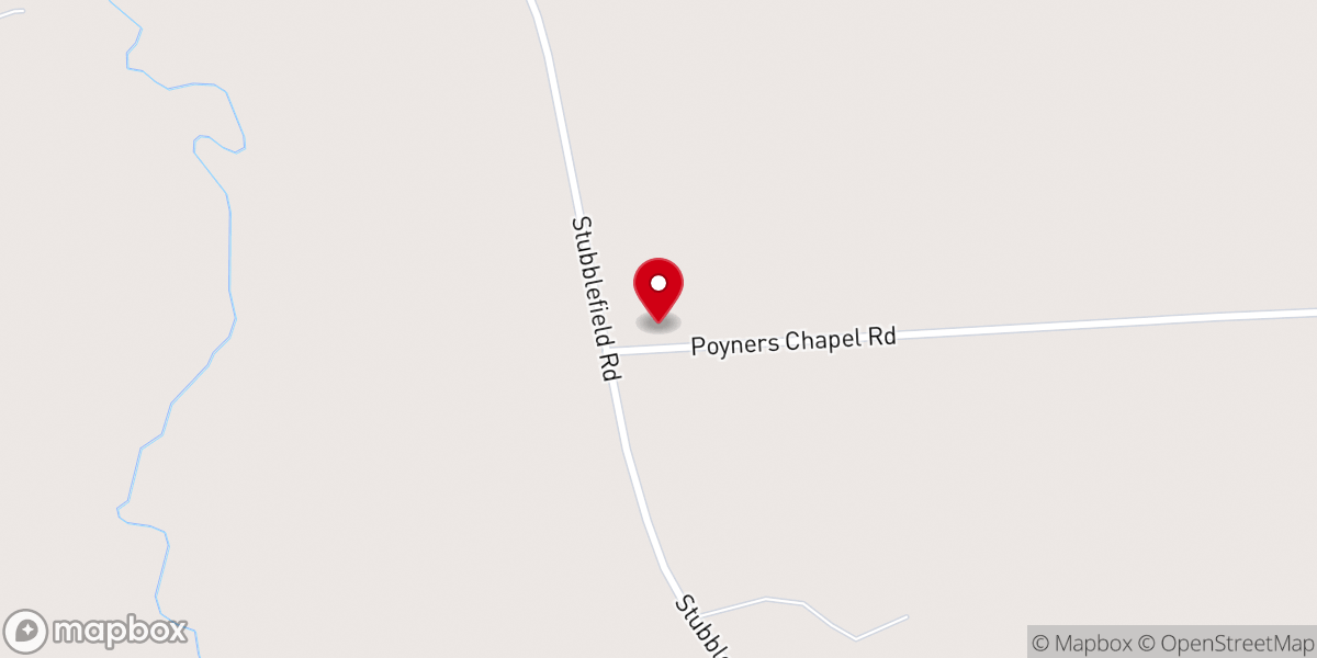 Map showing location of Poyners Chapel