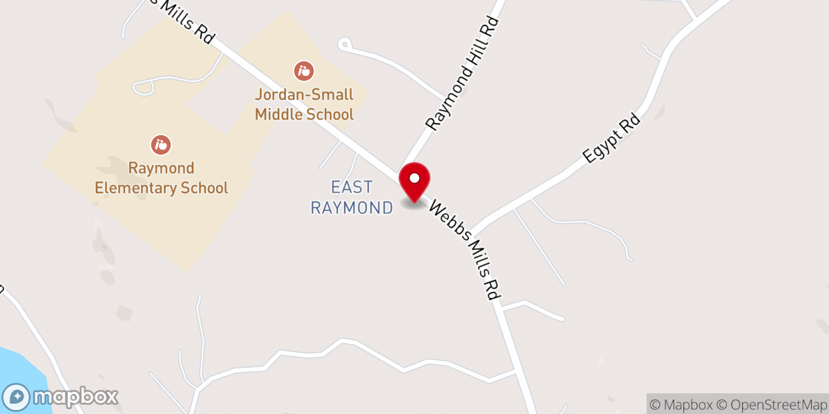 Map showing location of East Raymond Chapel UCC
