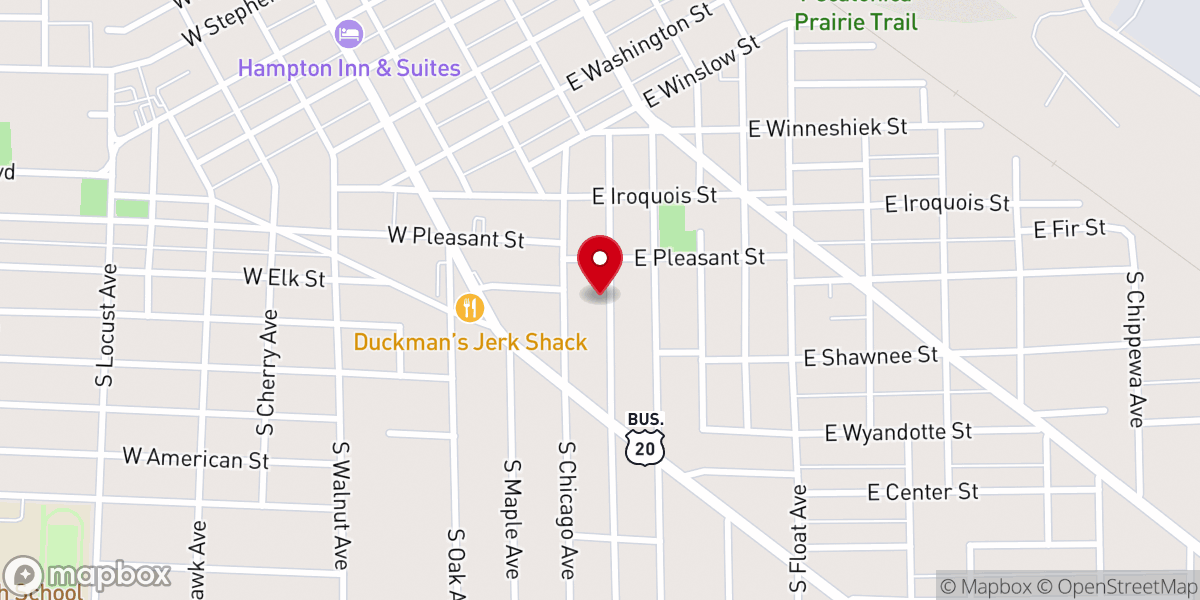 Map showing location of St Mary's Catholic Church