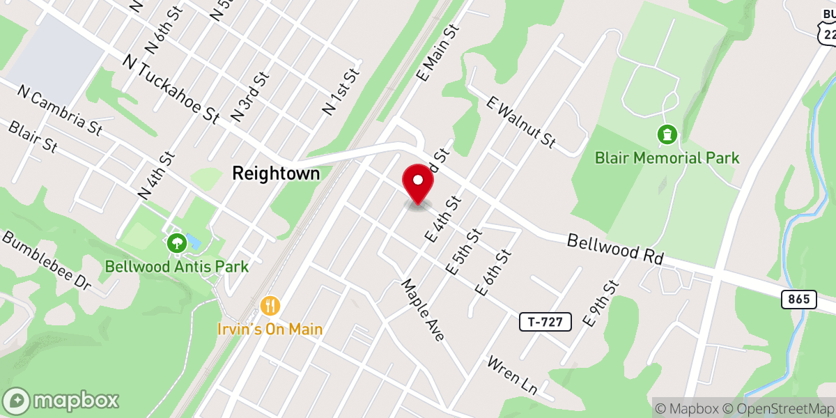 Map showing location of St Joseph Catholic Church