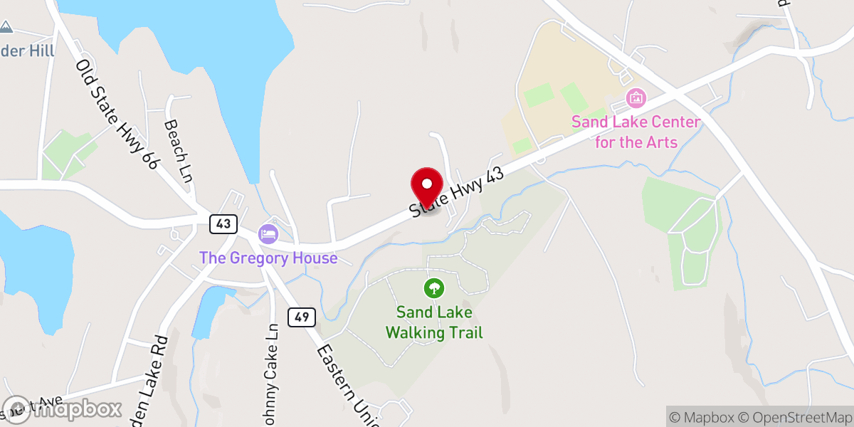 Map showing location of Veterans of Sand Lake