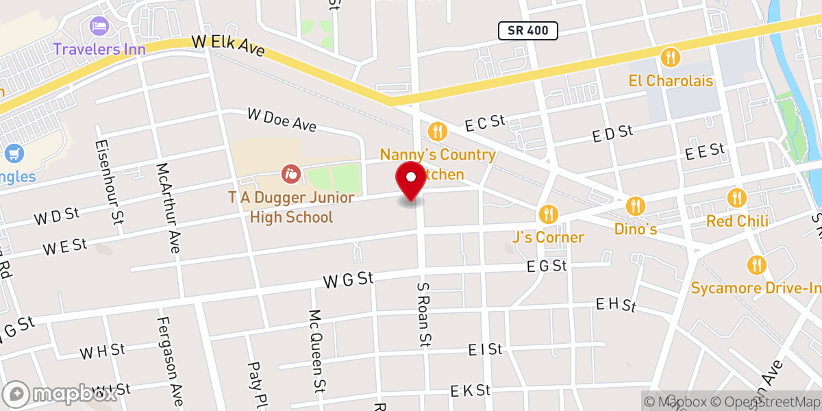 Map showing location of Roan, Street, Church, Of, God.